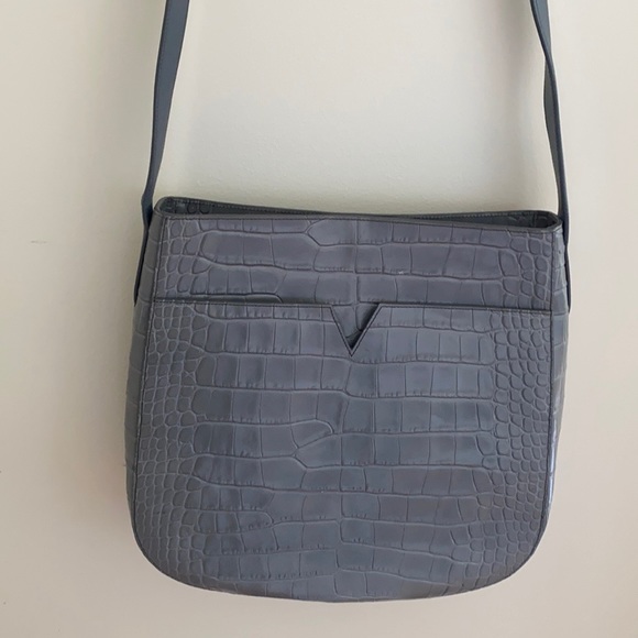 Vince Handbags - Vince Crocodile-Embossed Medium Messenger Bag